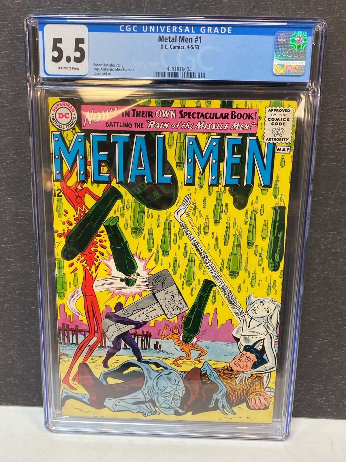 Metal Men #1 CBCS 5.5 DC Comics 4-5/63 1963 Key Issue Off white pages