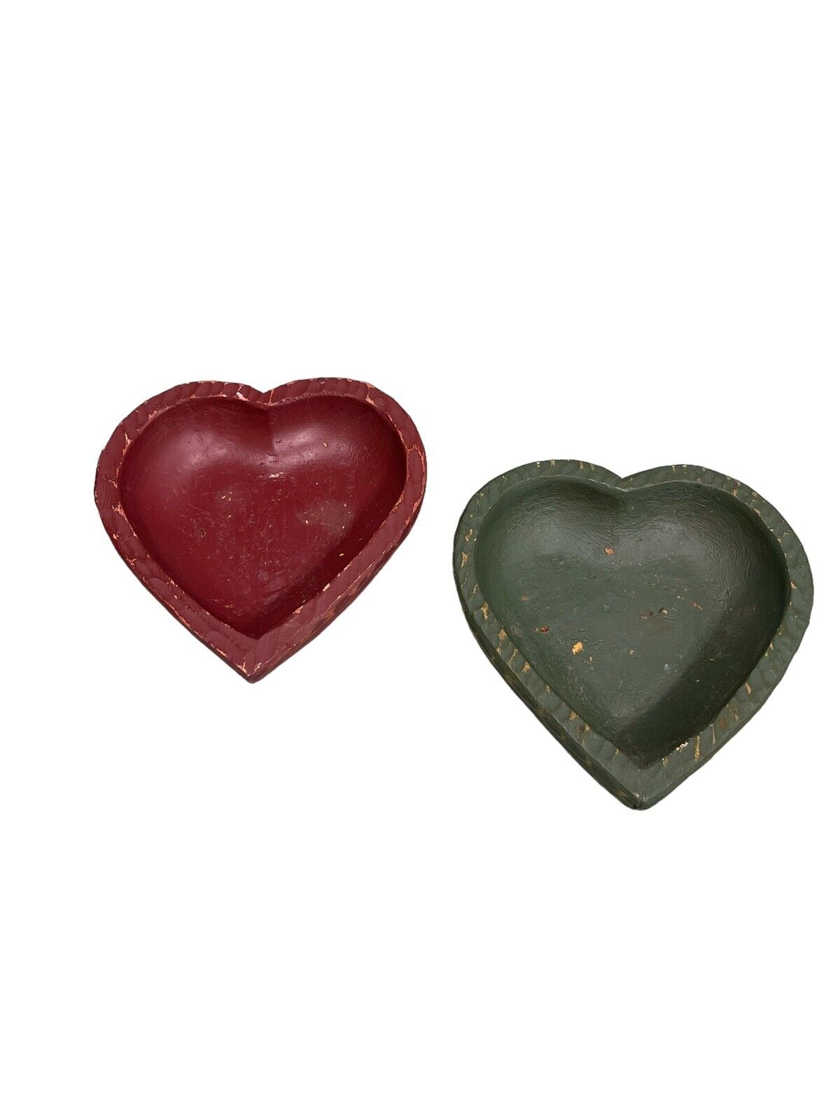 1998 Tender Heart Treasures wooden  heart shaped dishes