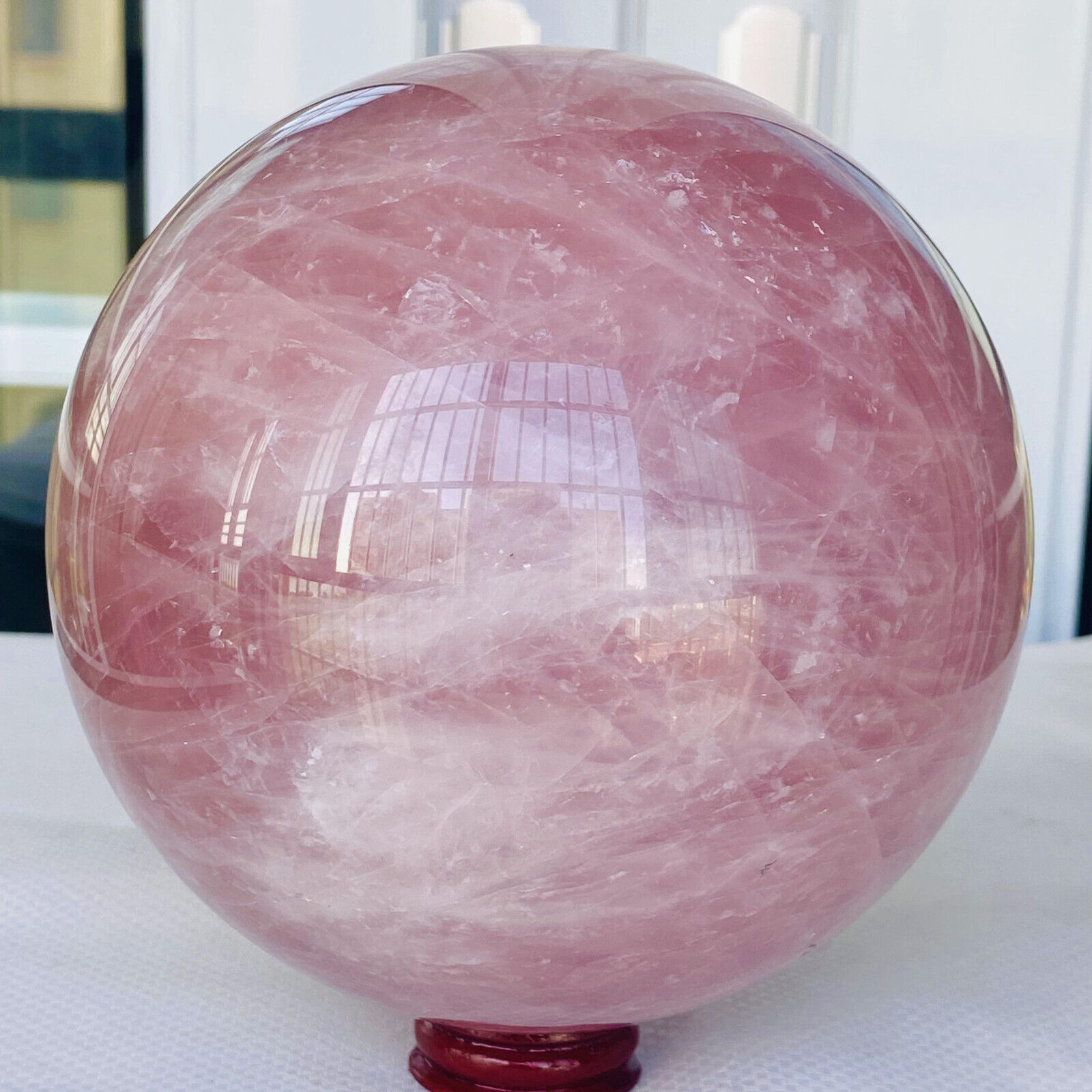 3760g Natural Pink Rose Quartz Sphere Crystal Ball Reiki Healing