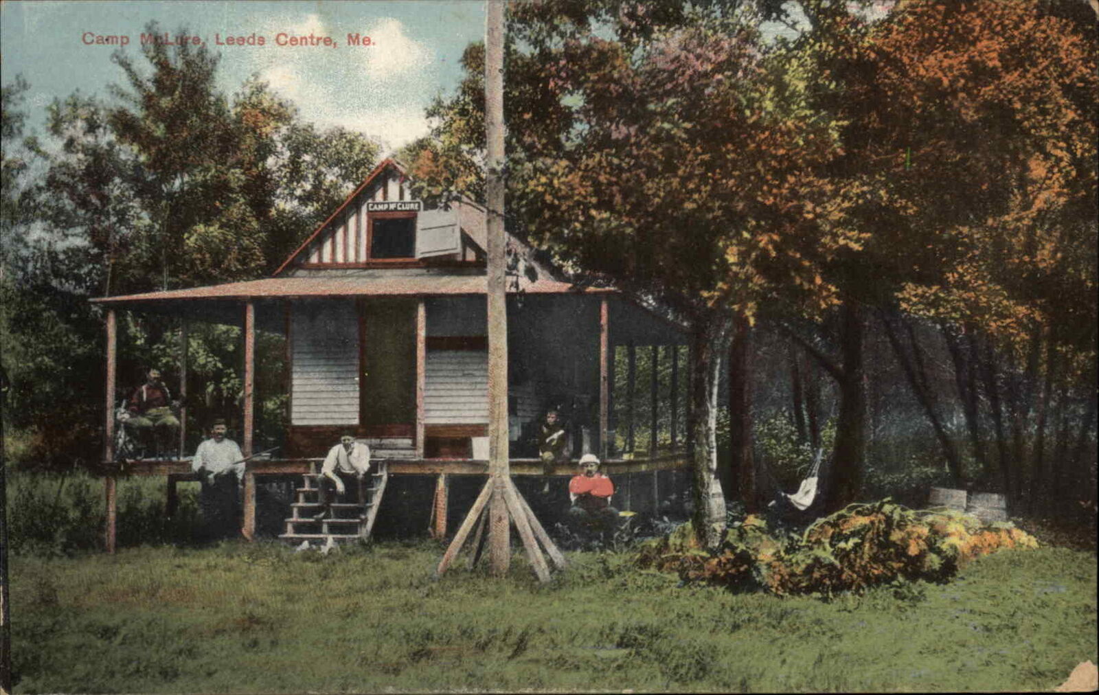 Leeds Centre ME Maine Camp McLure c1910 Postcard