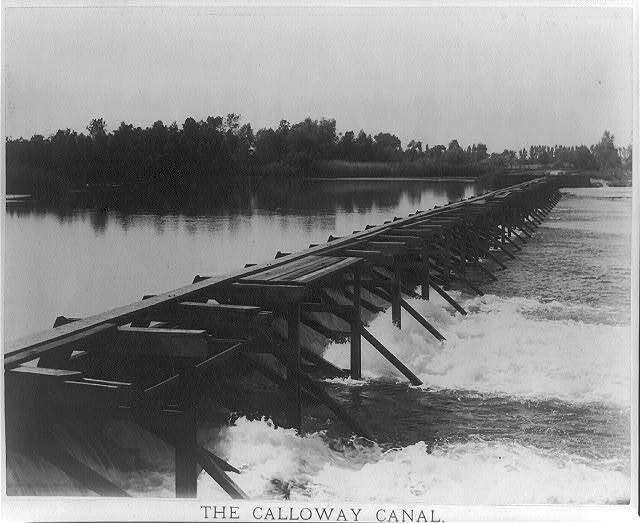 Photo:[Calloway canal weir on Kern river. Kern County, Cal.]