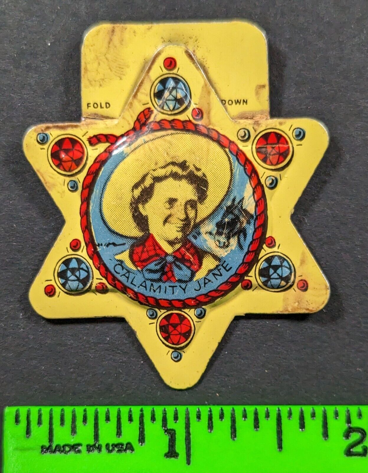 Vintage 1948 Calamity Jane Western Cowgirl Raisin Bran Cereal Pin