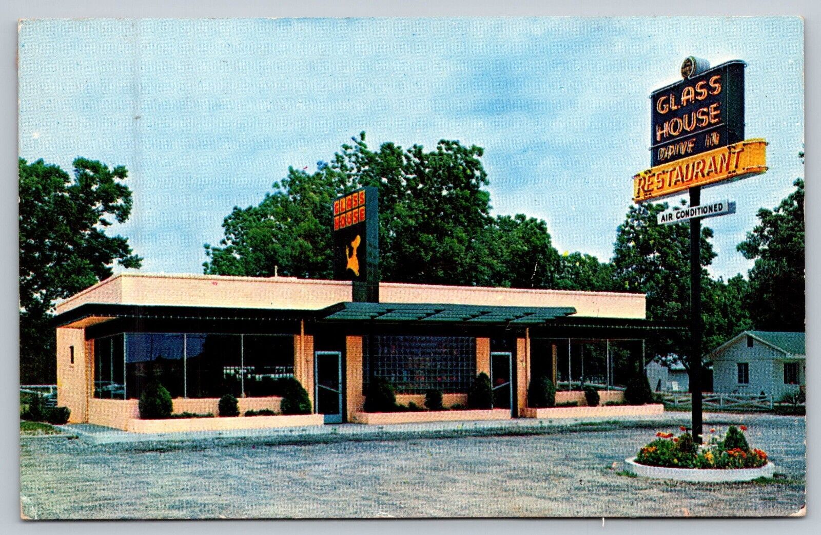Jacksonville FL-Florida, Glass House Restaurants, Advertising Vintage Postcard