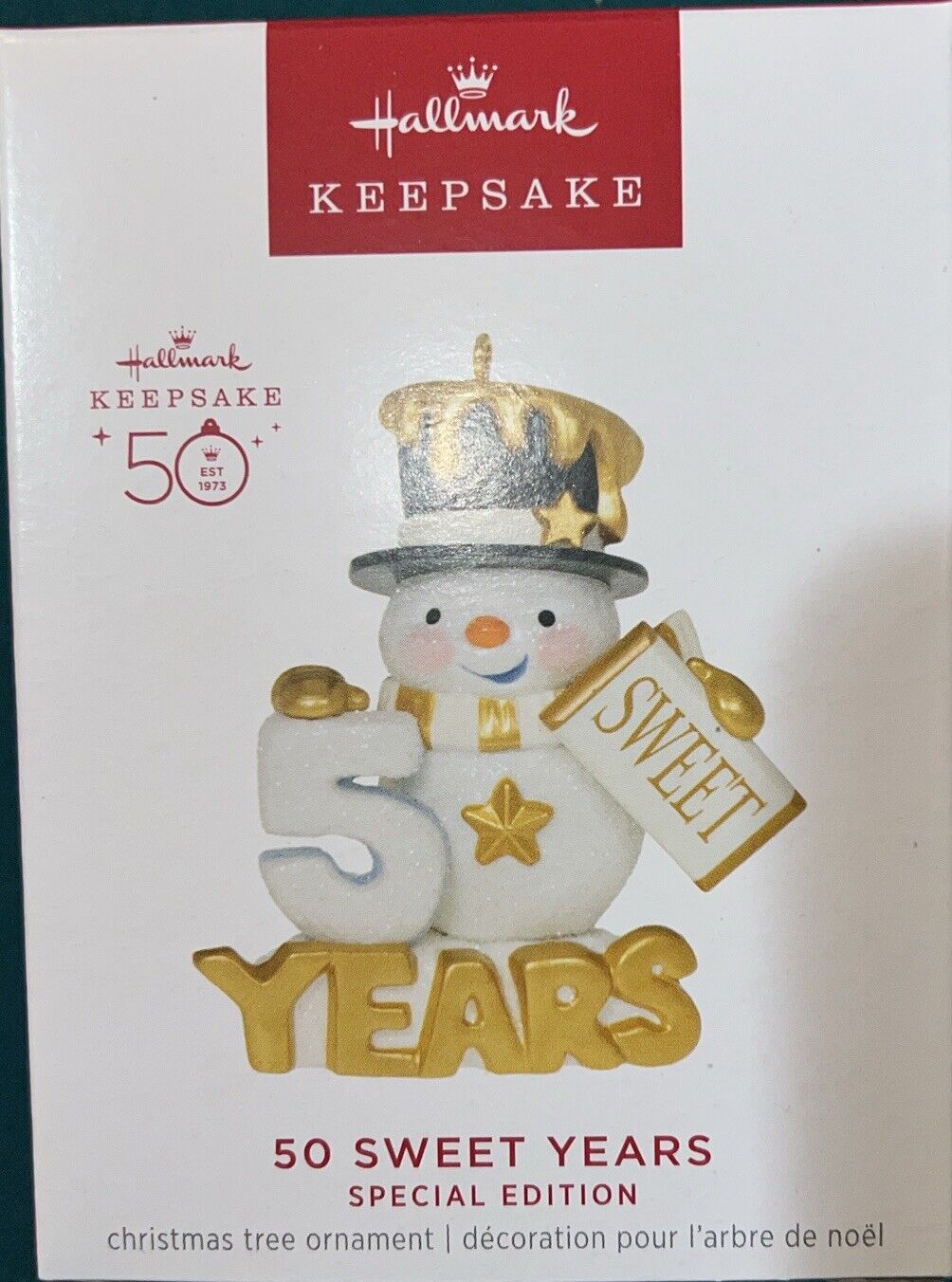 2023 Hallmark 50 Sweet Years Special Edition Snowman Keepsake 50th Anniversary