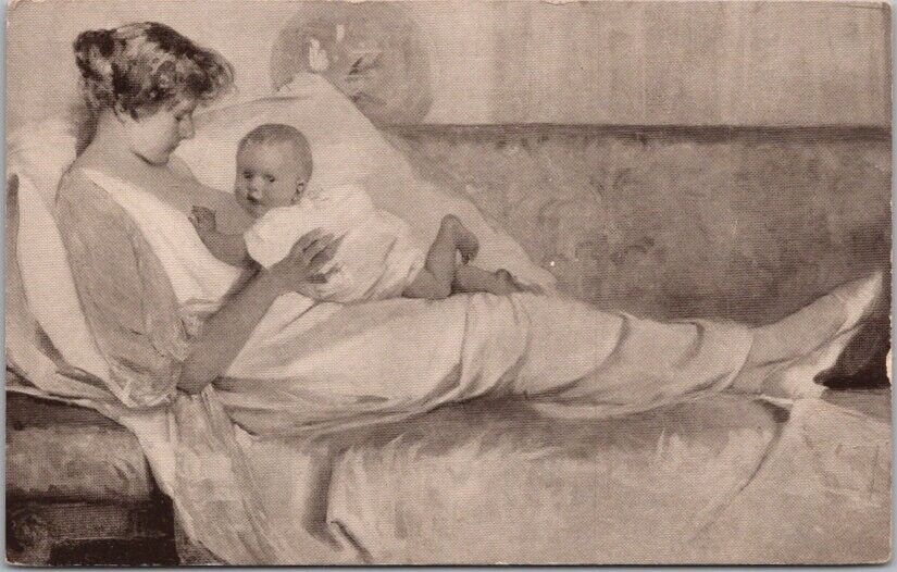 1915 PPIE EXPO San Francisco Postcard THE YOUNG MOTHER by Mary Curtis Richardson