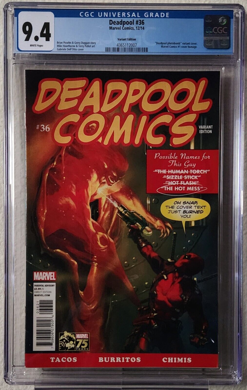 Deadpool #36 CGC 9.4 Photobomb Variant Marvel Comics #1 Homage