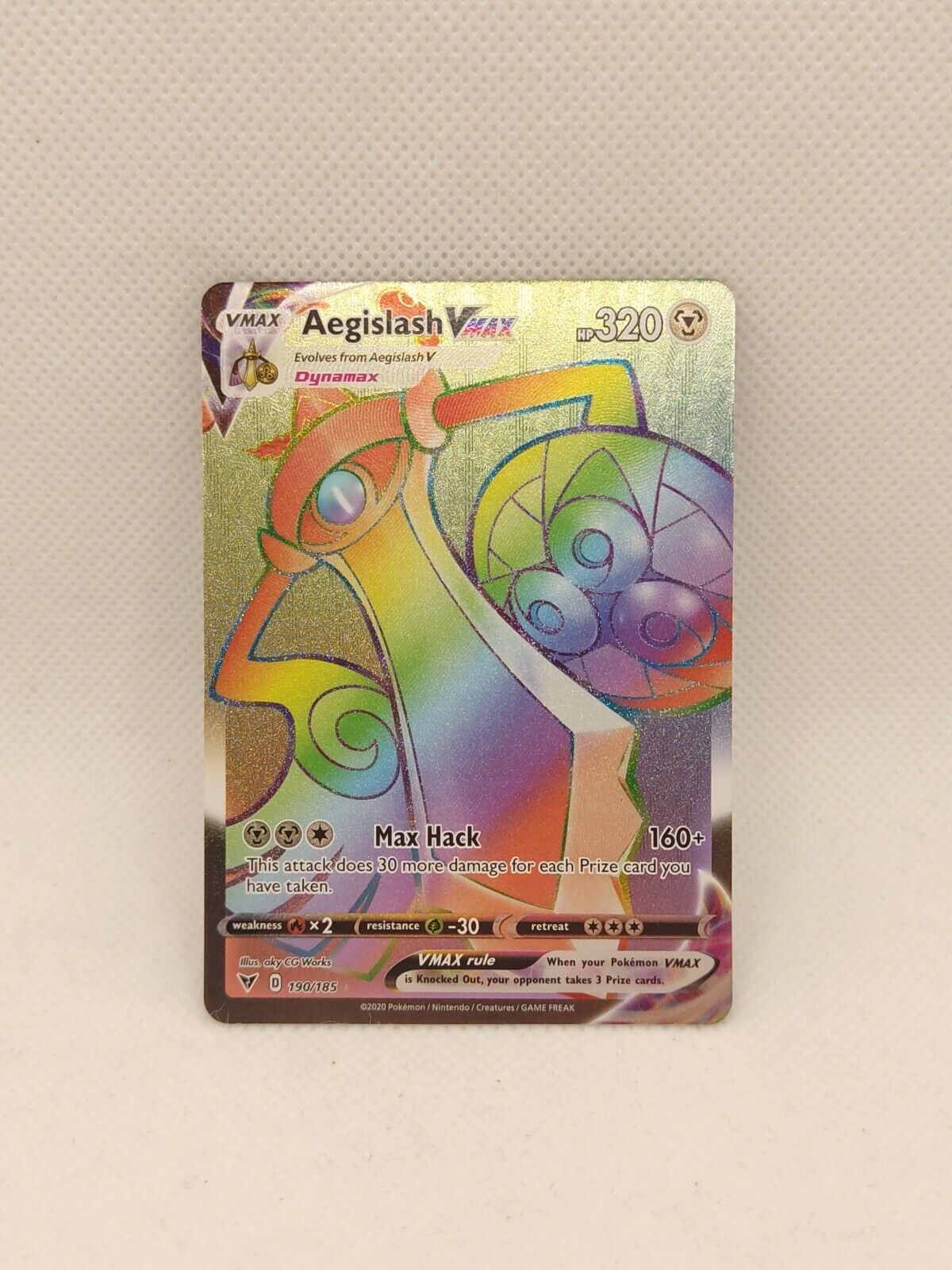 Pokemon Aegislash Vmax Rainbow 190/185 English