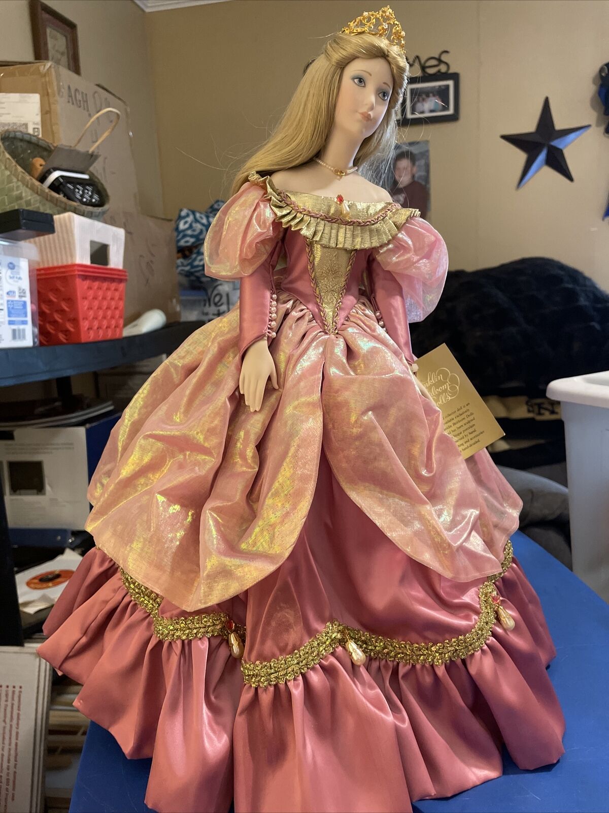 Franklin Heirloom Doll Cinderella With Stand.