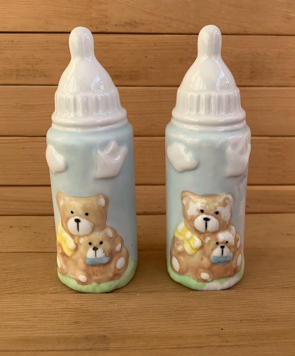 vintage baby bottle porcelain Set  1991 4.5”
