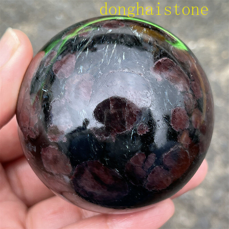 60mm+ Natural Firework red garnet carved sphere quartz crystal Ball gem Gift 1pc