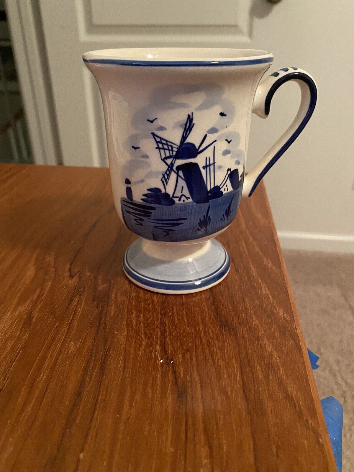 D.A.I.C Delft Blue Tea/Coffee Mug Holland Windmill Flowers MINT