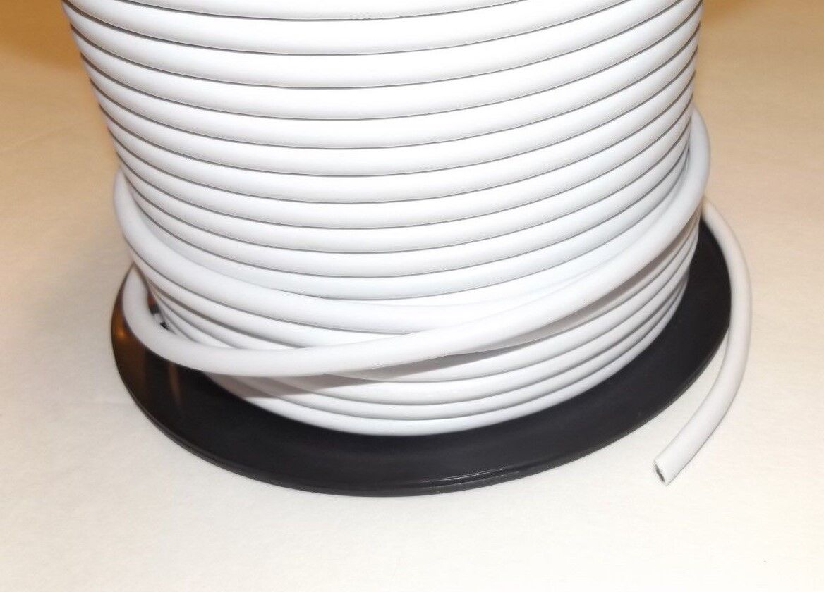 25 FEET OF WHITE PVC 3-WIRE COVERED PULLEY PENDANT LAMP CORD NEW 46626JB