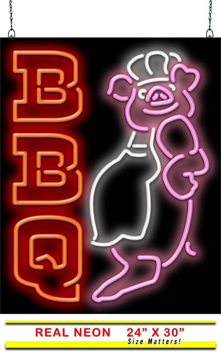 BBQ With Pig Chef Neon Sign | Jantec | 24\