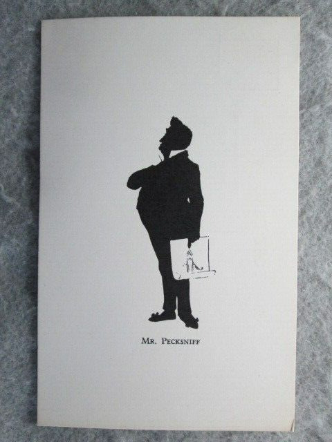Vintage Mr. Pecksniff, Charles Dickens Character, Silhouette Postcard