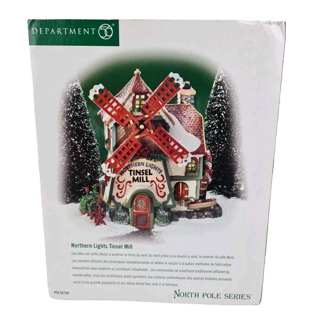 Department 56 Northern Lights Tinsel Mill 56704 North Pole Series Christmas Hous