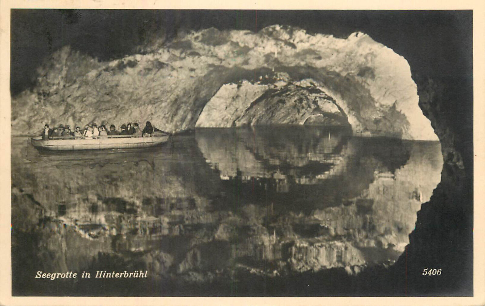 Speleology postcard cave interior Seegrotte in Hinterbluh Germany 1940