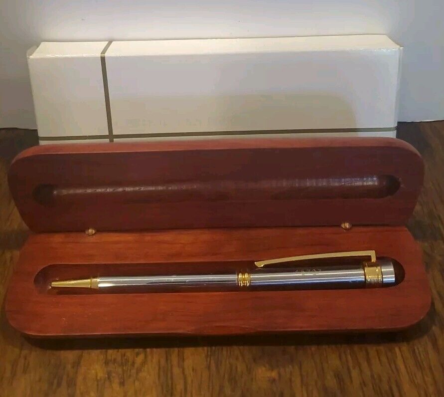Vintage Midwest Express Airlines Pen Engraved Celebration Carved Box RARE *READ*