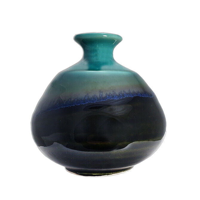 Japanese Mini Ikebana Vase Ceramic Jade Ocean Blue 3.5\