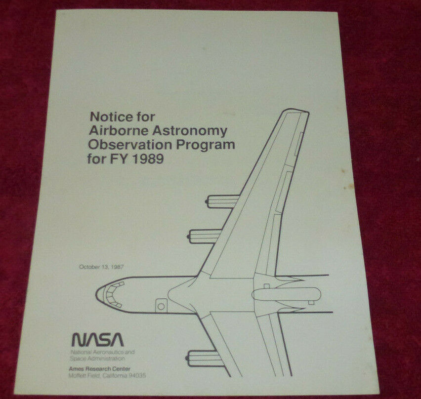 NASA Notice for Airborne Astronomy Observation Program FY 1989 Booklet 11 page