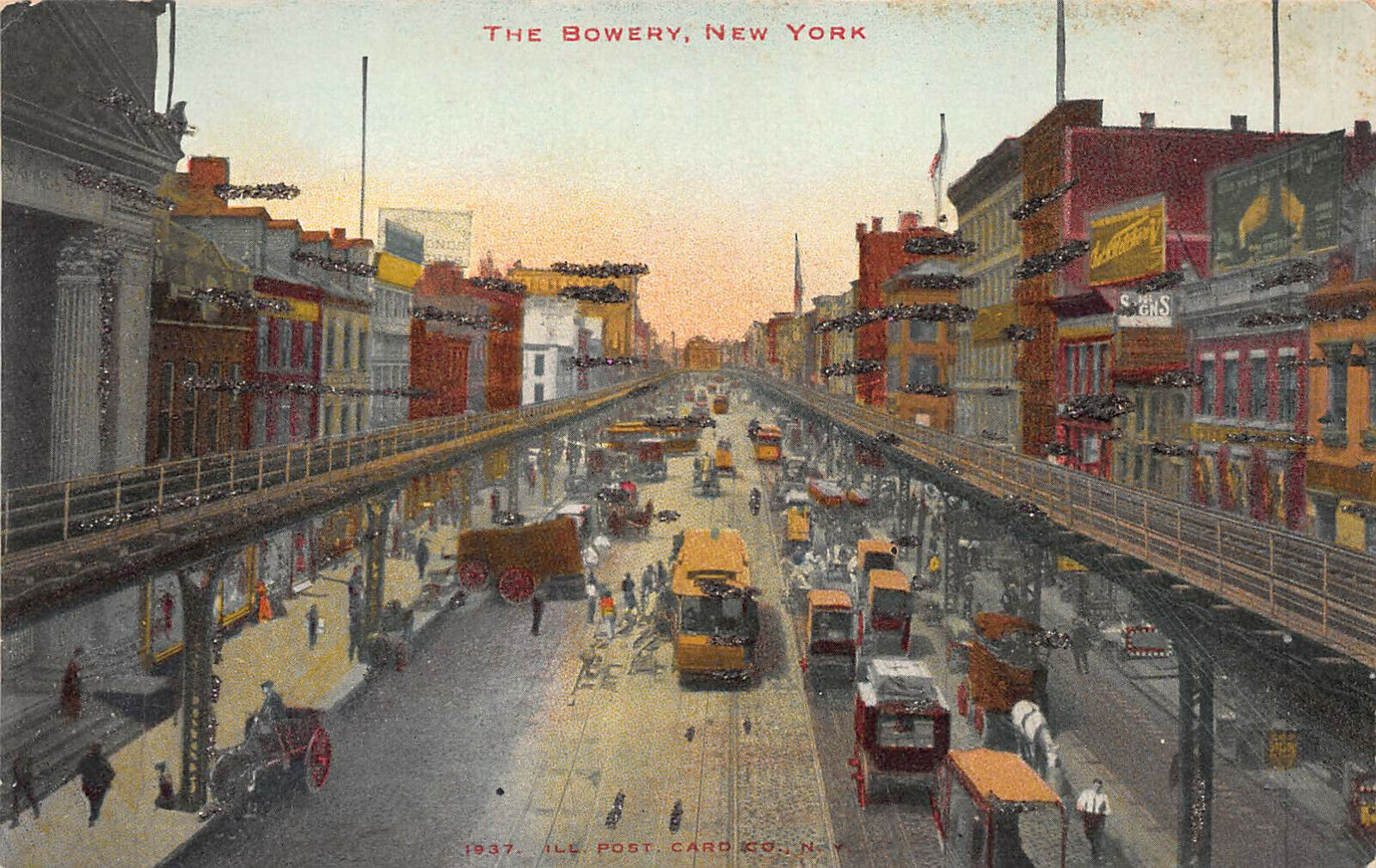 The Bowery, Manhattan, New York City, N.Y., 1910 Postcard, Unused