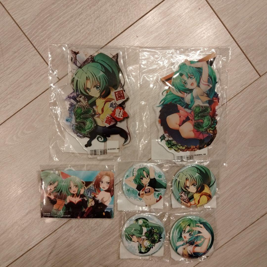 Higurashi When They Cry Goods lot of 7 Acrylic stand Tin badge Mion Shion