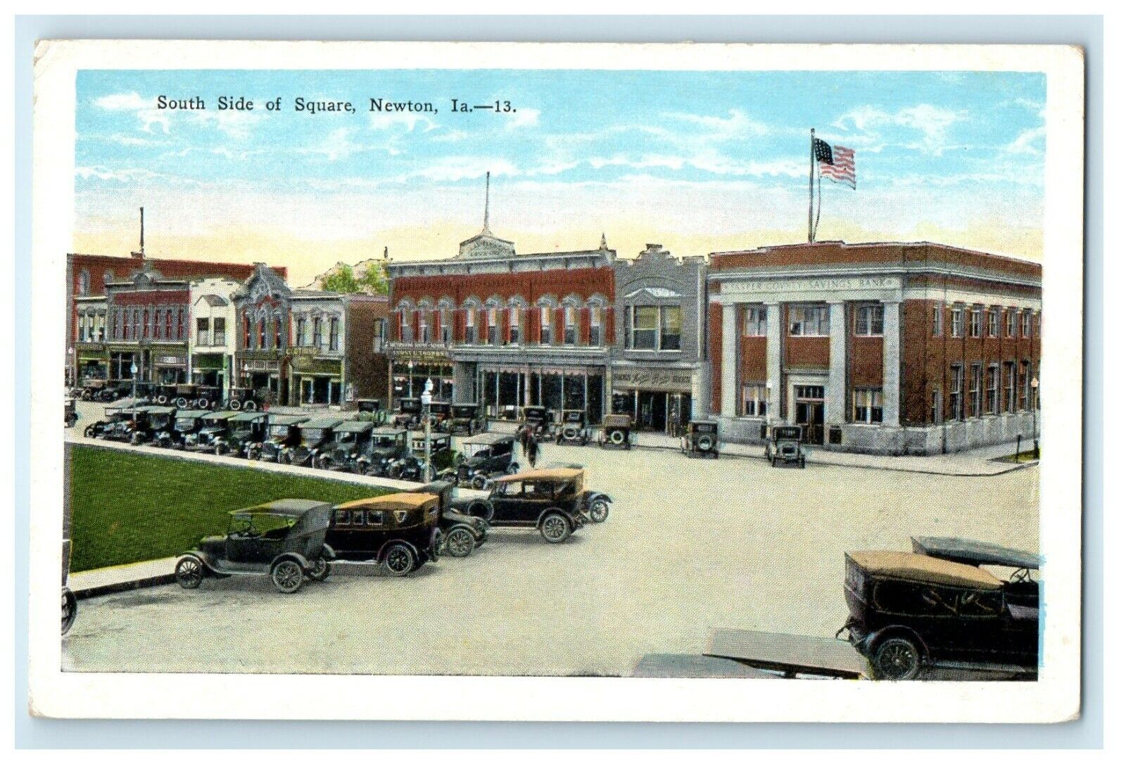 c1910's South Side Of Square Newton Iowa IA Unposted Antique Postcard