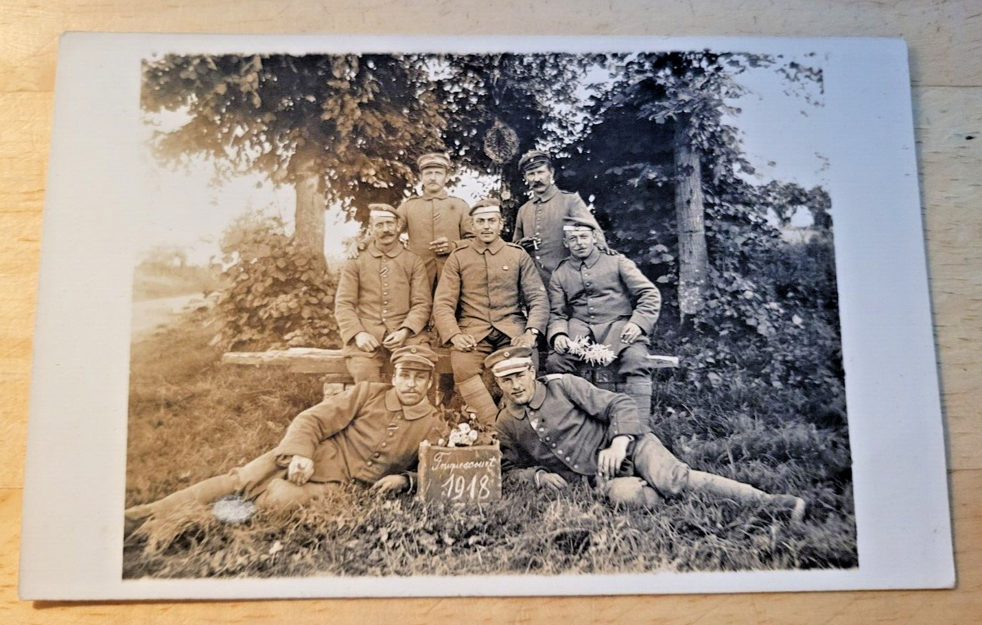 Postcard WW1 German Soldiers In Fouquescourt France 1918