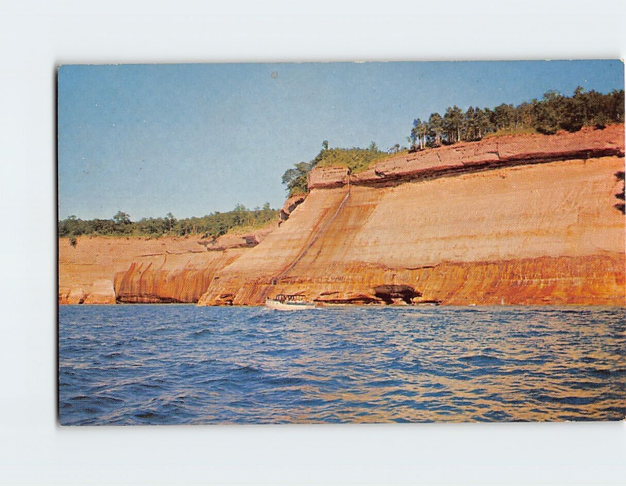 Postcard Bridal Veil Falls, Pictured Rocks, Michigan