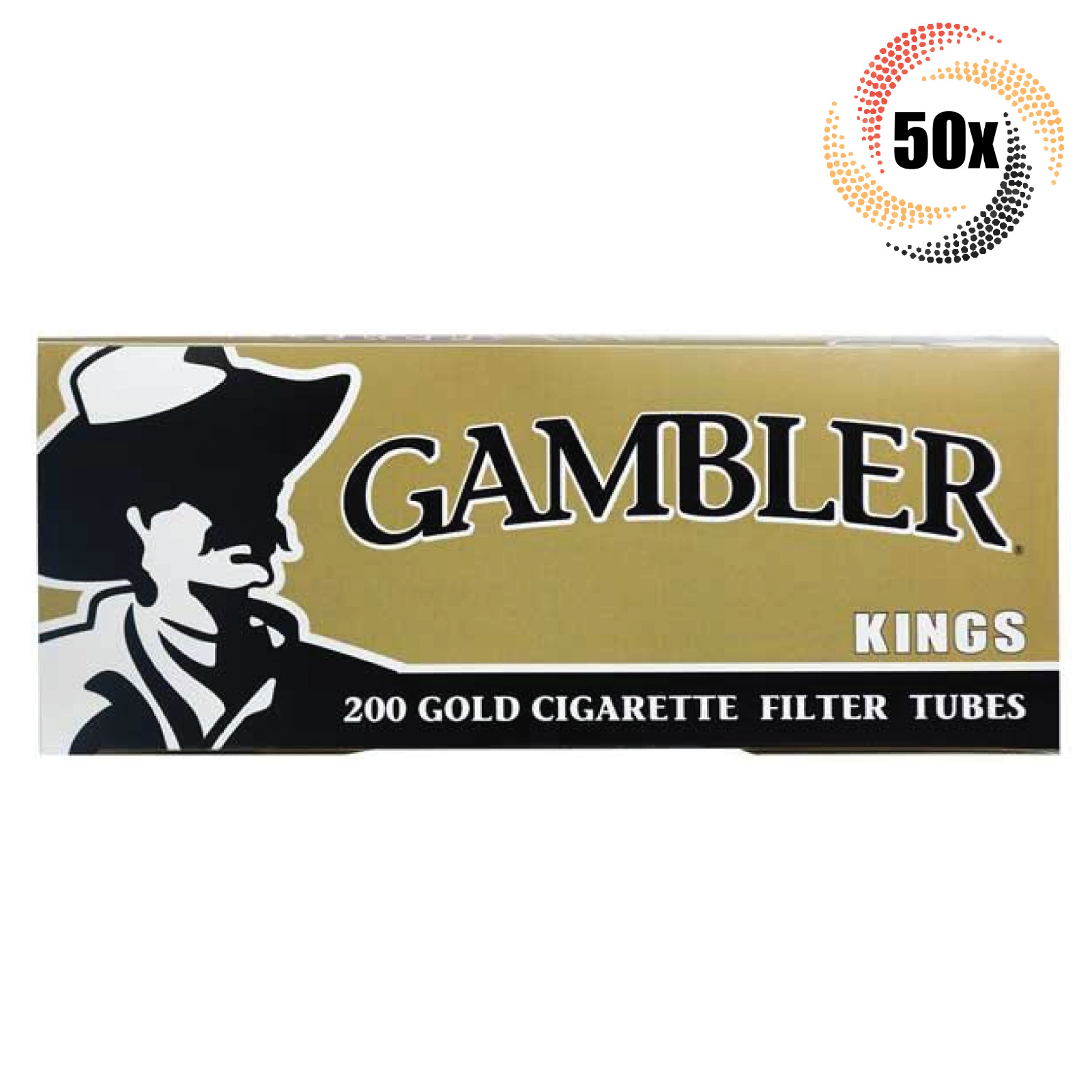 50x Boxes Gambler Gold Light King Size ( 10,000 Tubes ) Cigarette Tobacco RYO