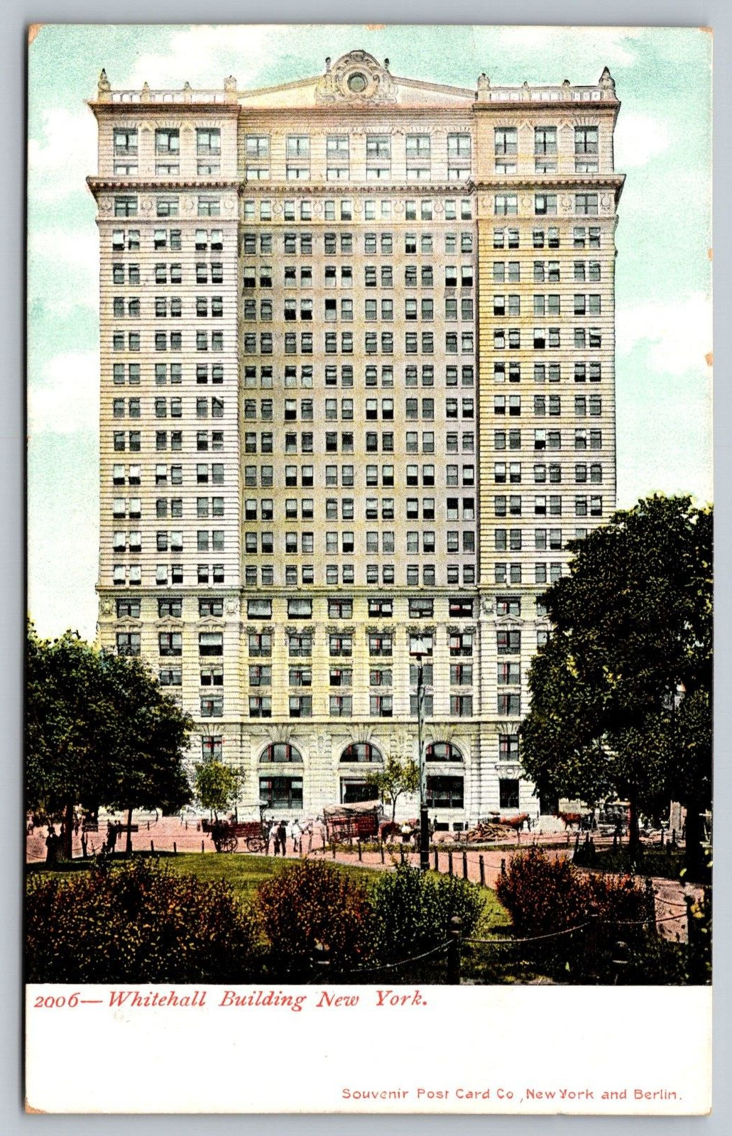 New York,NY Whitehall Building Souvenir Post Card Co. Antique Postcard Vintage