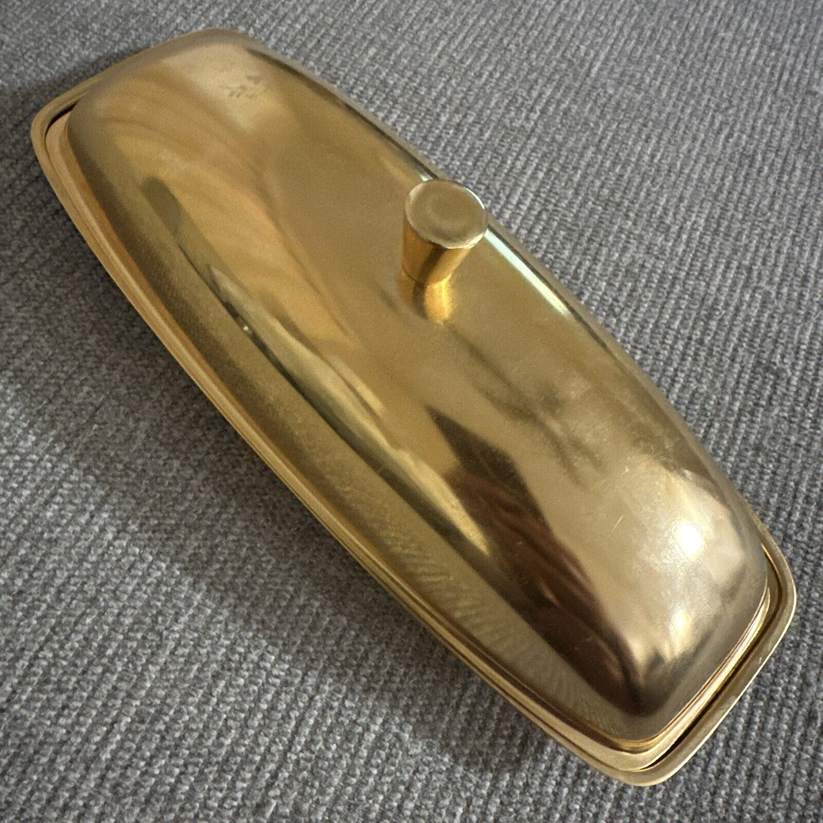 VINTAGE Lifetime Japan 24K Gold Electroplated Butter Dish with Lid - Beautiful