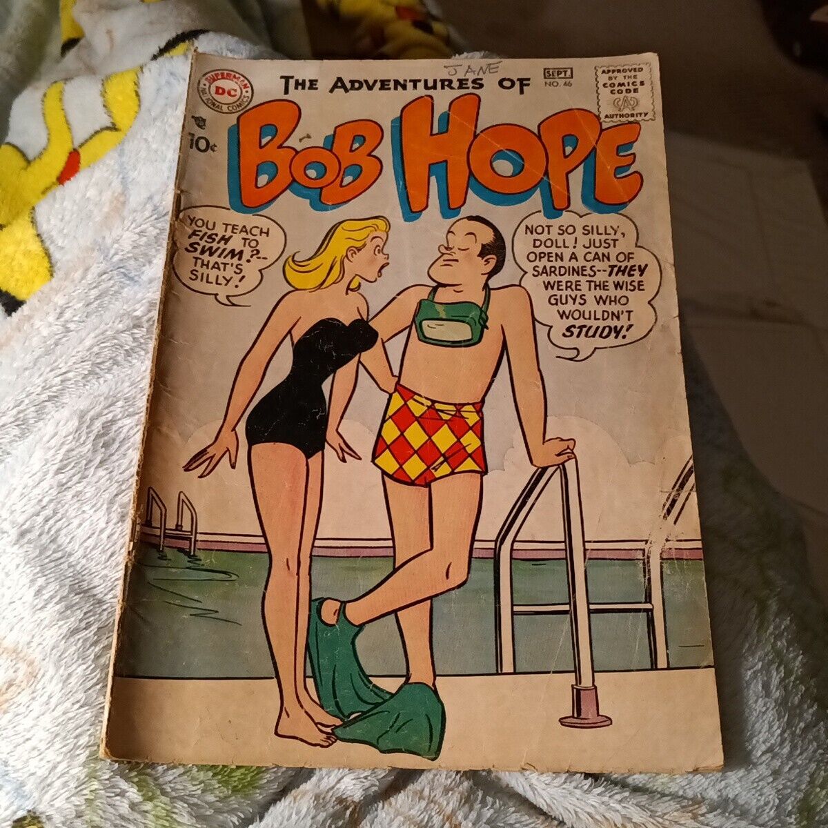 Adventures Of Bob Hope #46-1957-DC-swimsuit cover-Owen Fitzgerald-good girl art 
