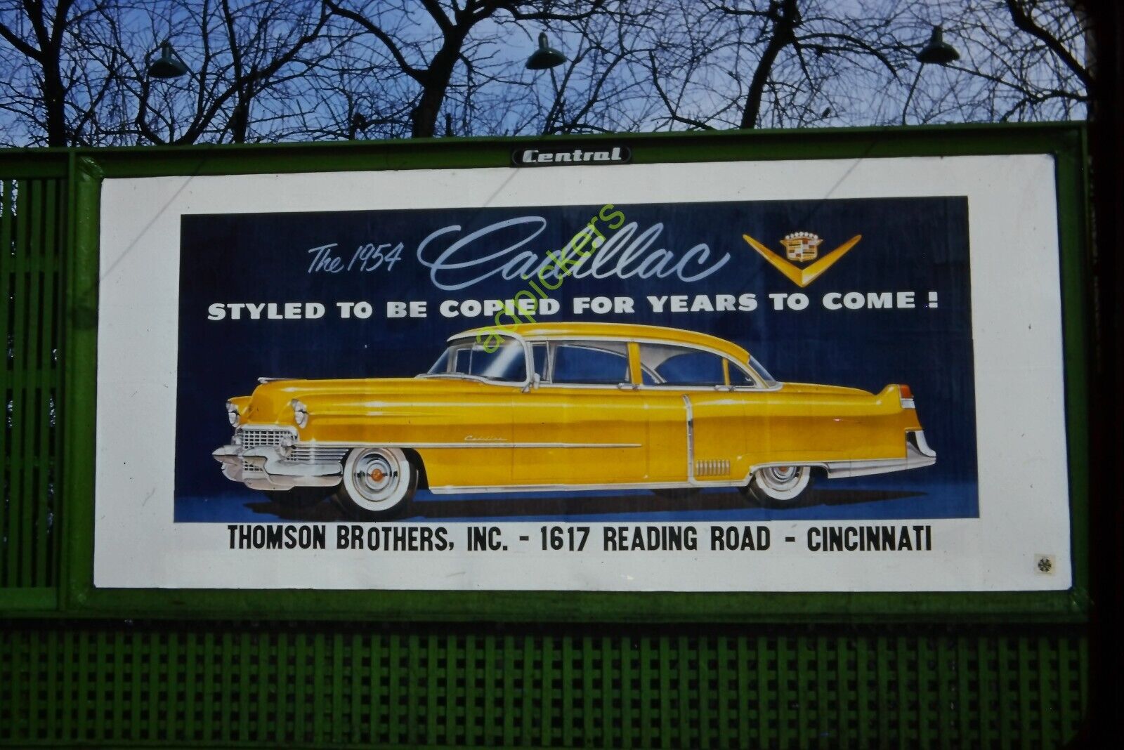 1954 Cadillac Car Billboard 35mm Slide~Kodachrome Red Border Cincinnati