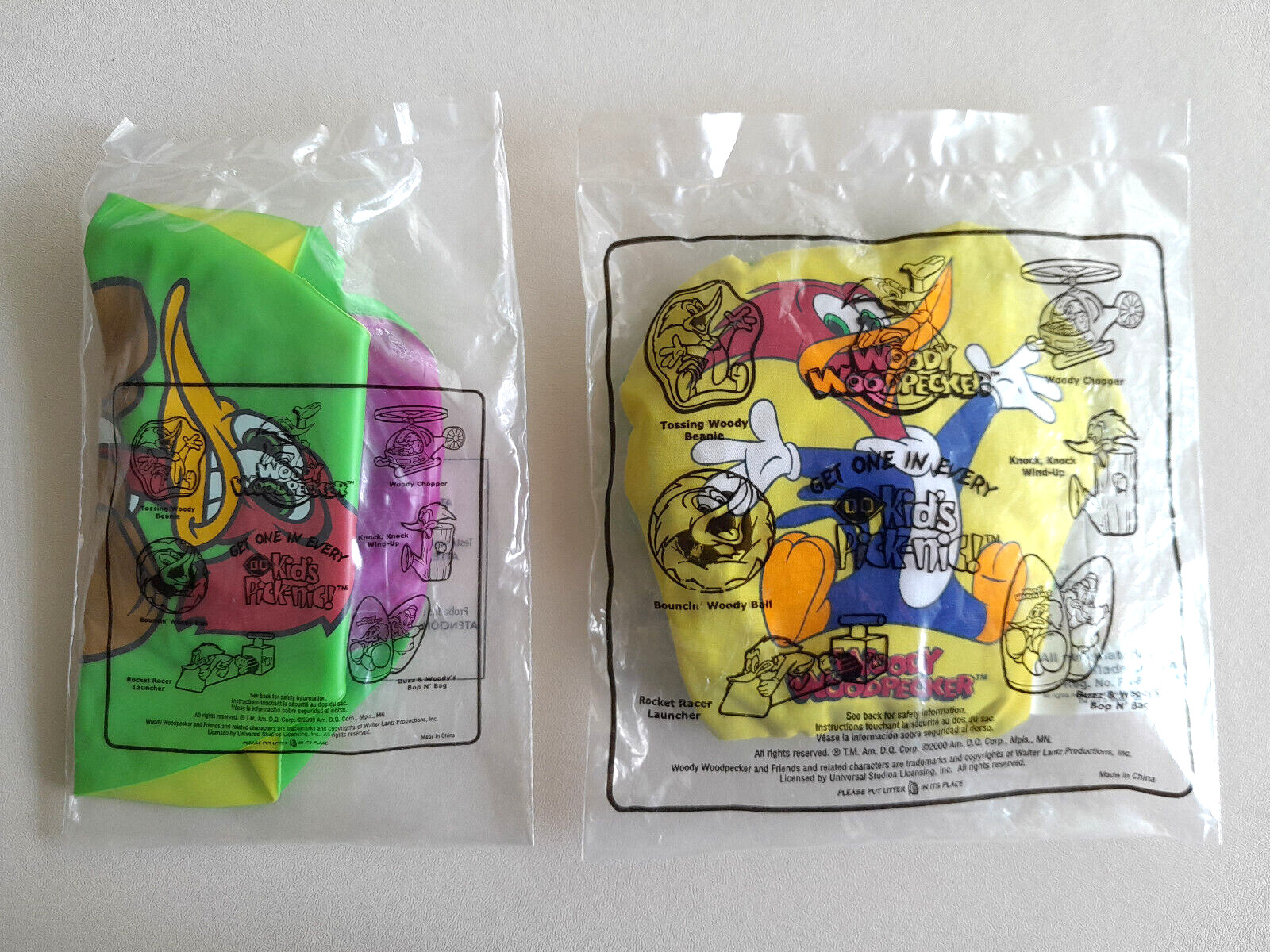 2000 DAIRY QUEEN DQ Kid’s Meal Toys WOODY WOODPECKER Set of 2