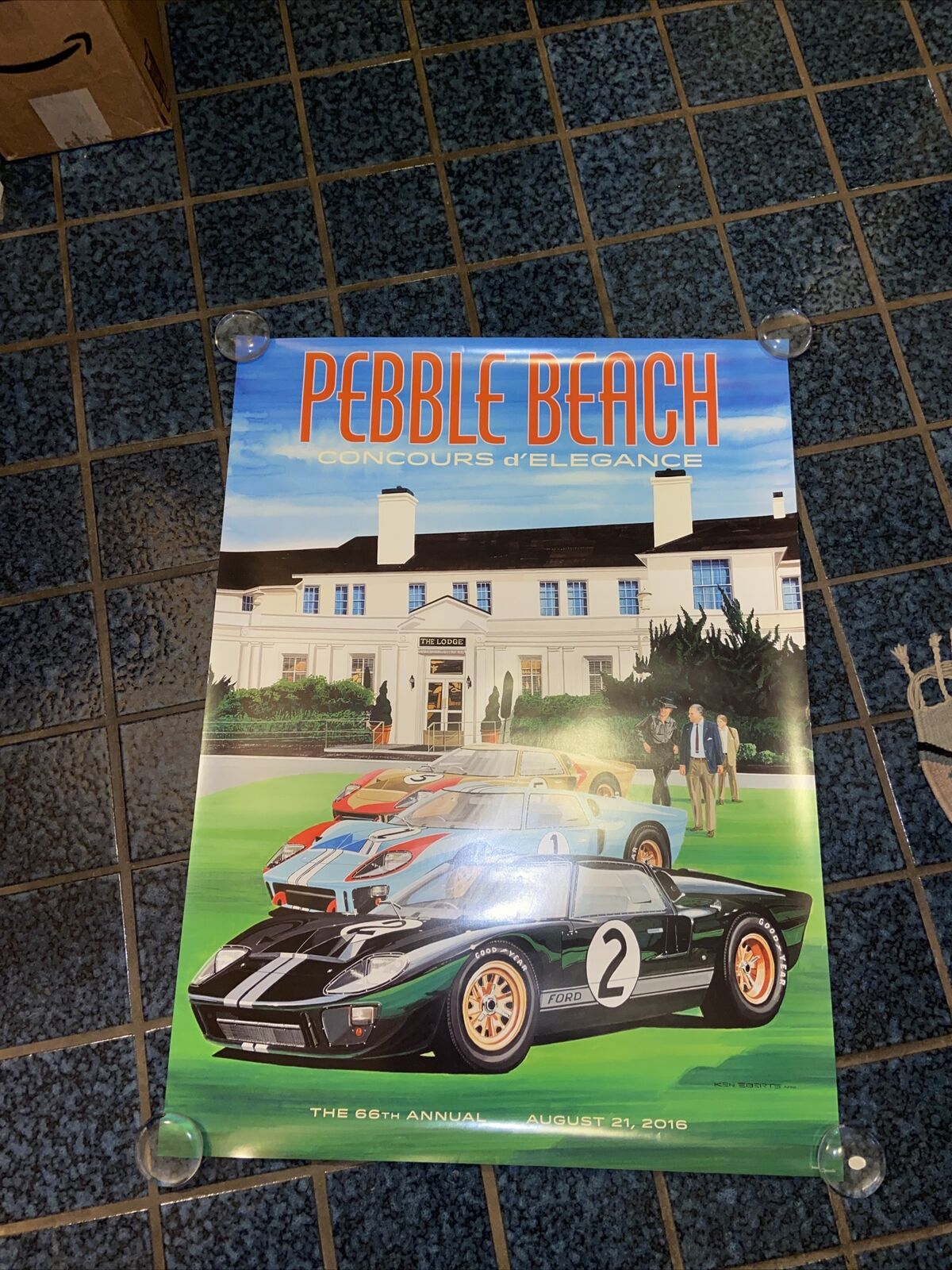 2016 Pebble Beach Concours Poster Print FORD GT40 1966 LE MANS Eberts