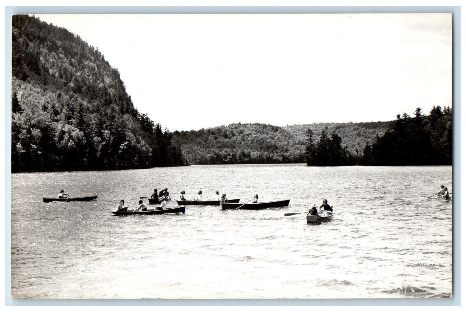 c1940\'s Canoeing Boating Pyramid Lake New York NY RPPC Unposted Photo Postcard