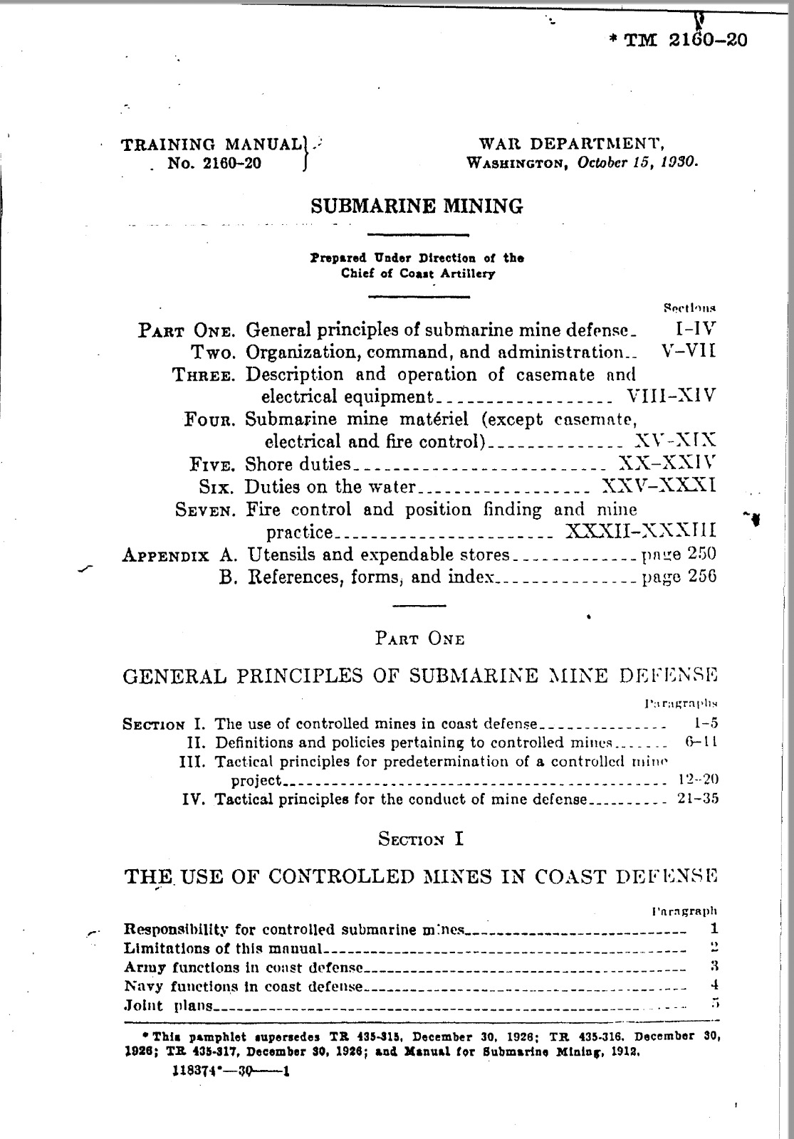 278 Page 1930 TM 2160-20 SUBMARINE MINING Training Manual on CD