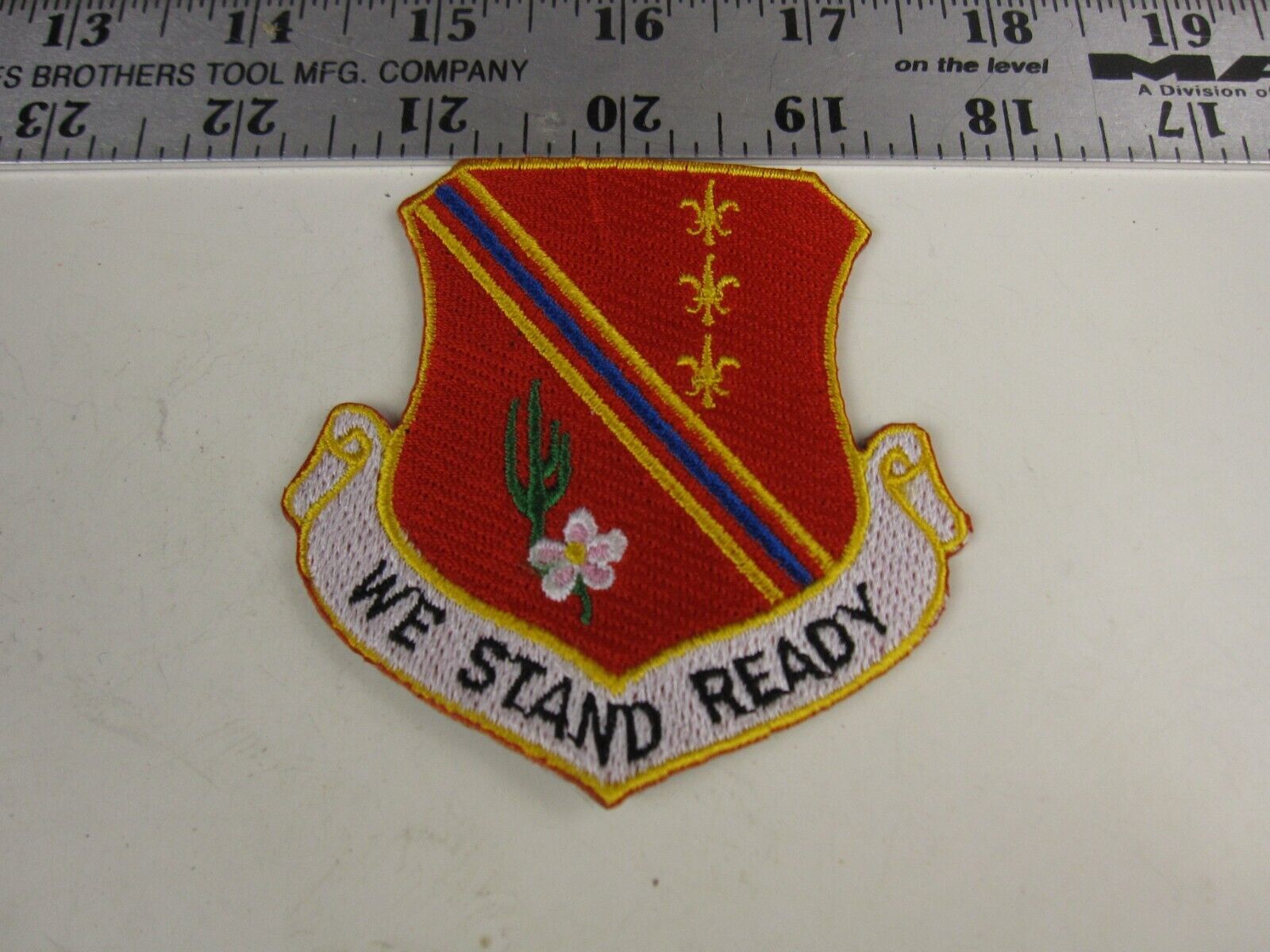 Vintage We Stand Ready Shield Style Military Related Patch