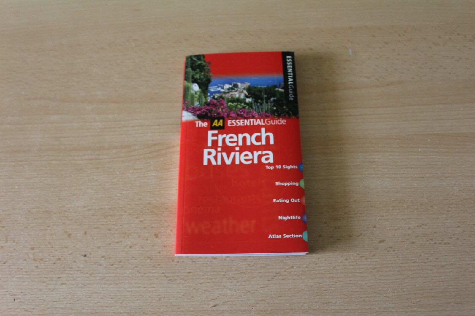 FRENCH RIVIERA GUIDE BOOK - THE AA ESENTIAL GUIDE - SHOPS, EATING, NIGHTLIFE etc