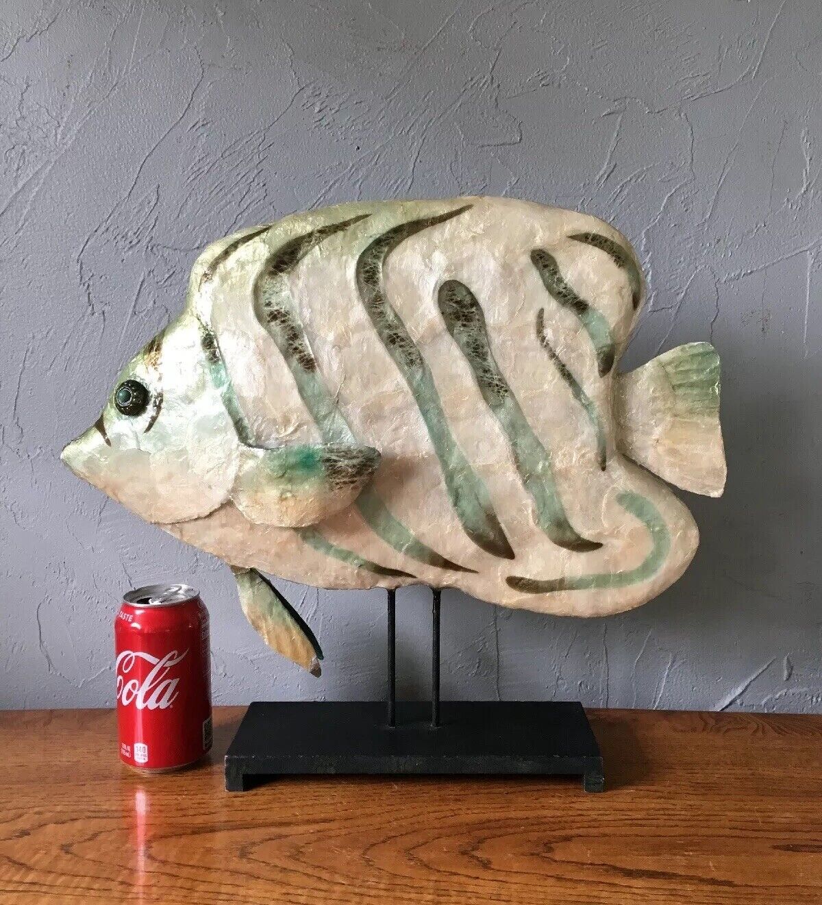 Vintage Tropical Saltwater Fish Mount Folk Art Taxidermy Repro Large 18”w/Stand