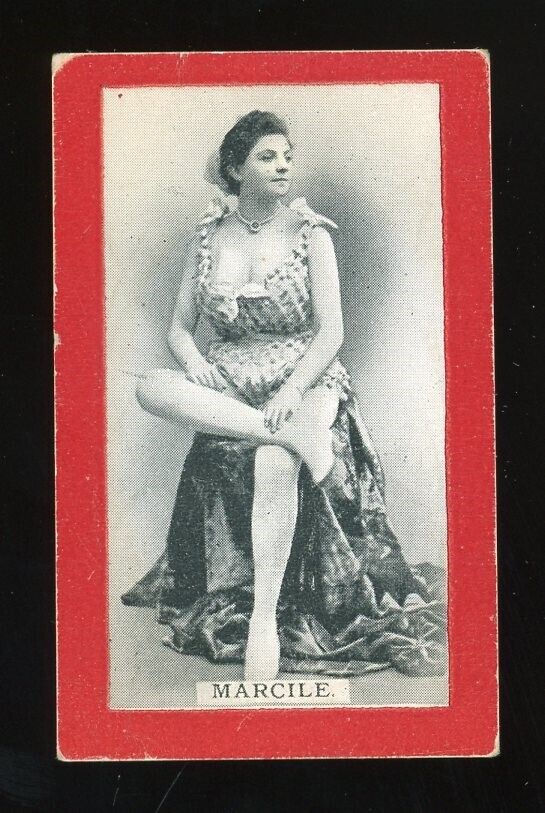c1900s Wills Cigarettes Tobacco Card Actresses Red Border #110 Marcile
