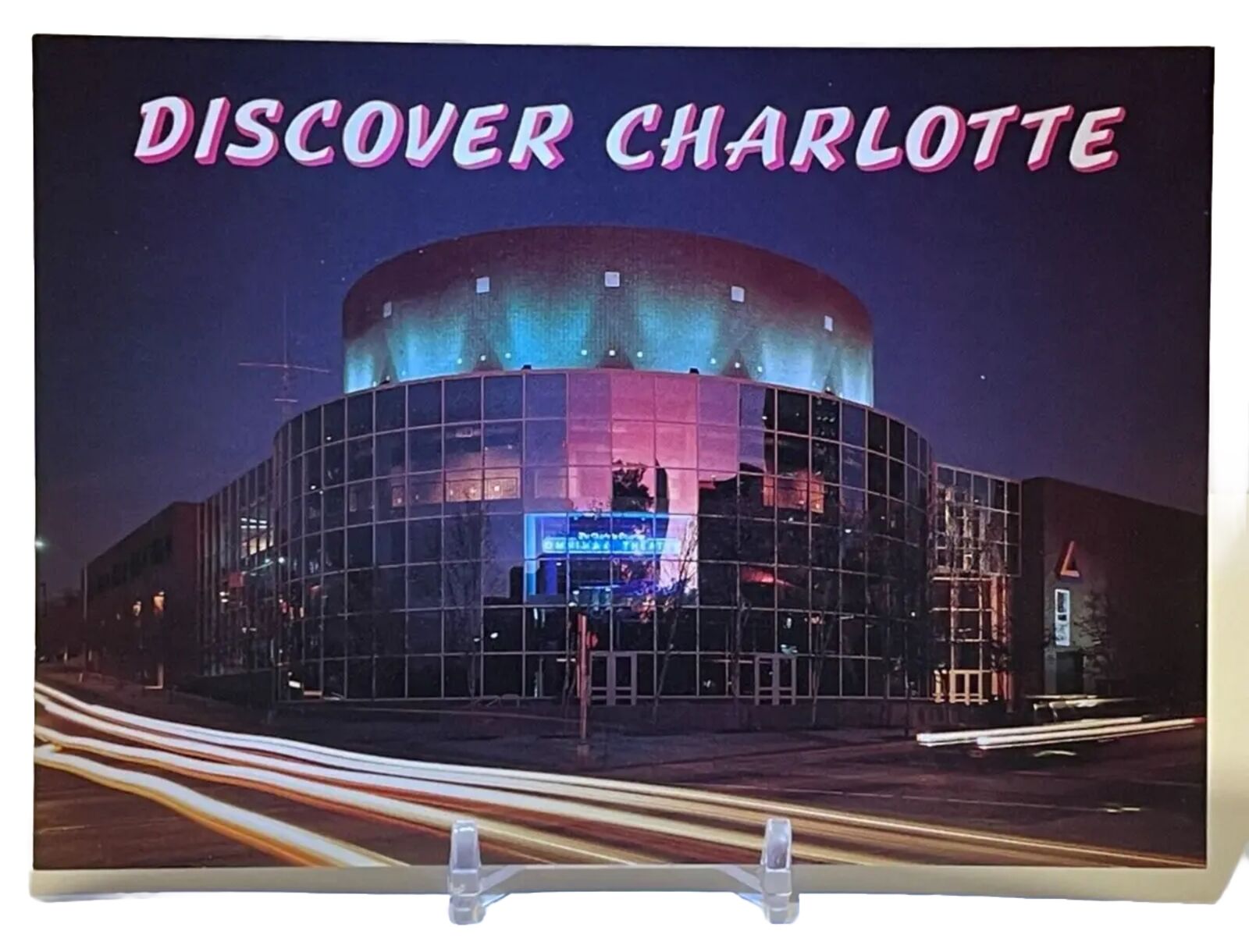 Postcard Charlotte NC Discovery Place Discover City Night Life North Carolina