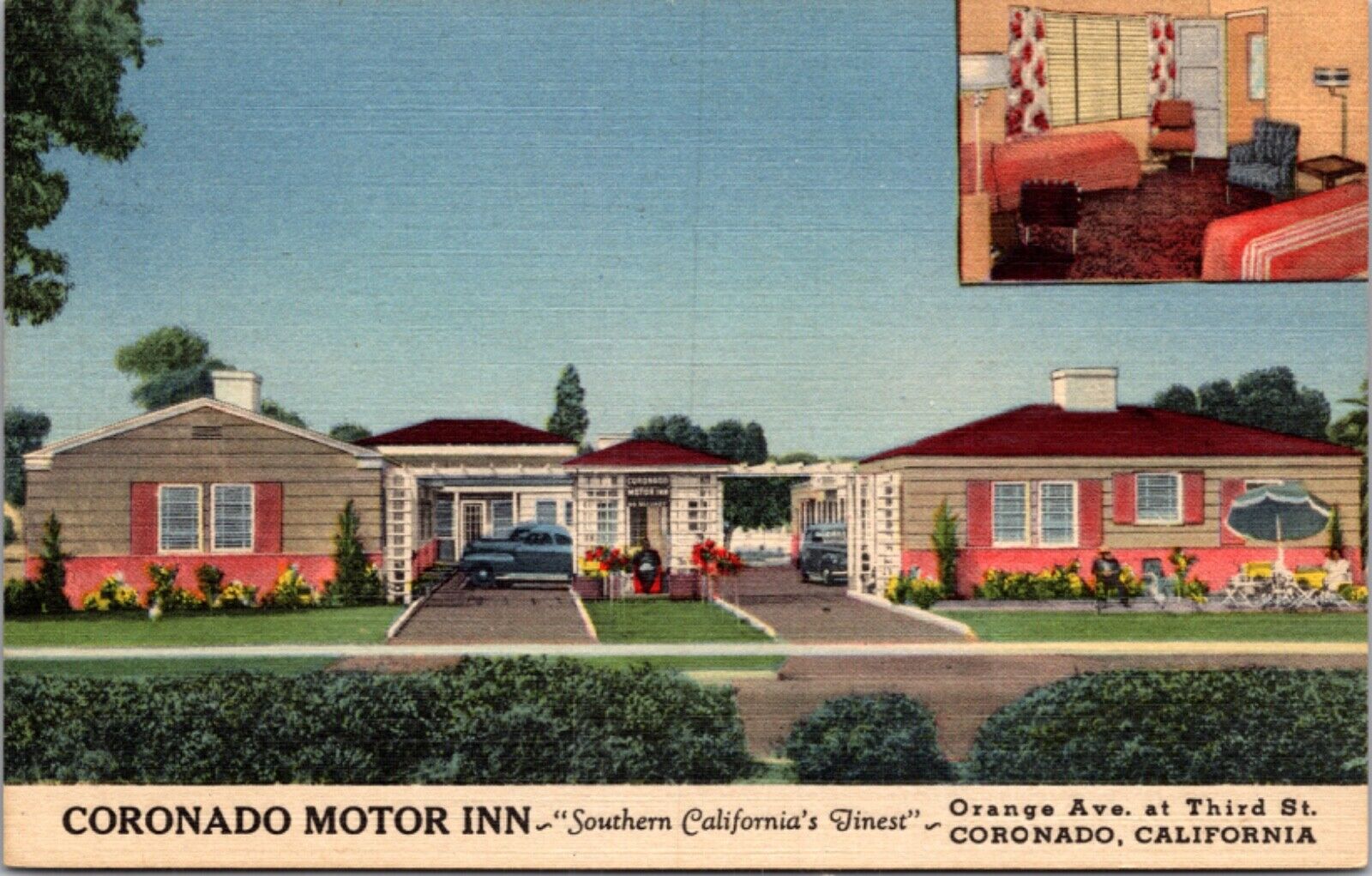 Linen PC Coronado Motor Inn, Orange Ave at Third St in Coronado, California