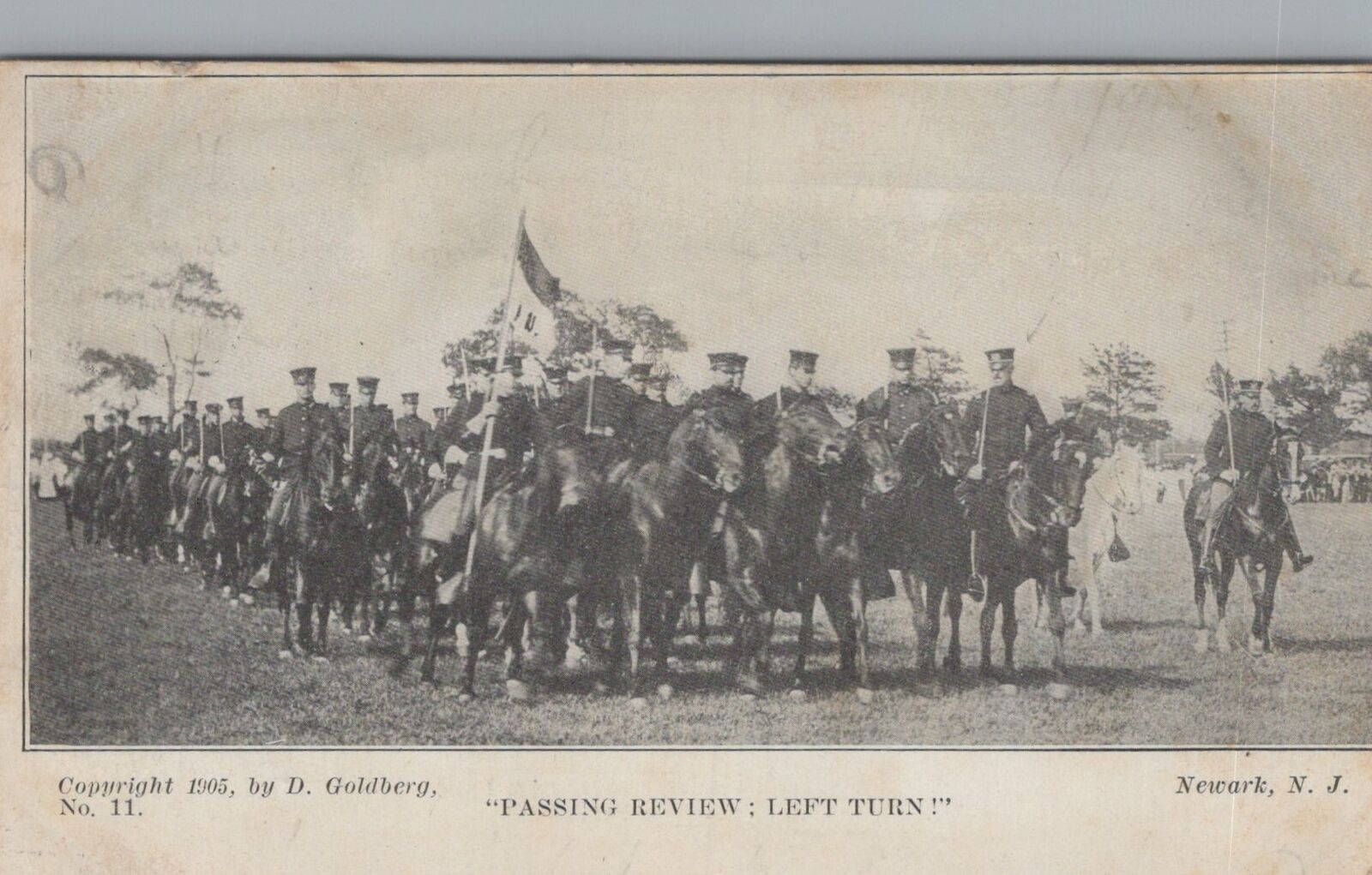 Postcard Military Passing Review Left Turn Newark NJ 1906