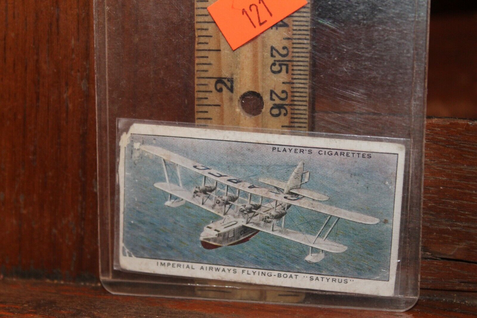 Antique Player\'s Cigarettes Trading Card Imperial Airways Flying Boat Satyrus 
