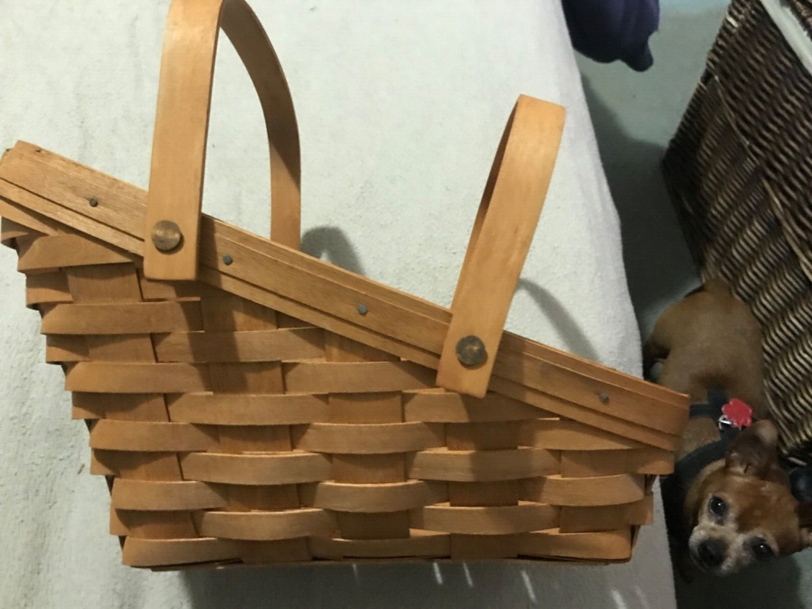 Longaberger Basket Angled With 2 Handles-1991-Pre-Owned
