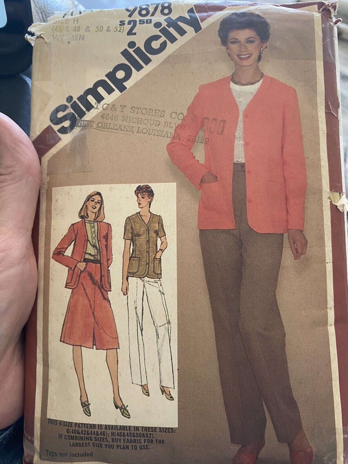 Vintage Simplicity Career Suit Sewing Pattern 9878 Size 46-52 Cut and Complete 