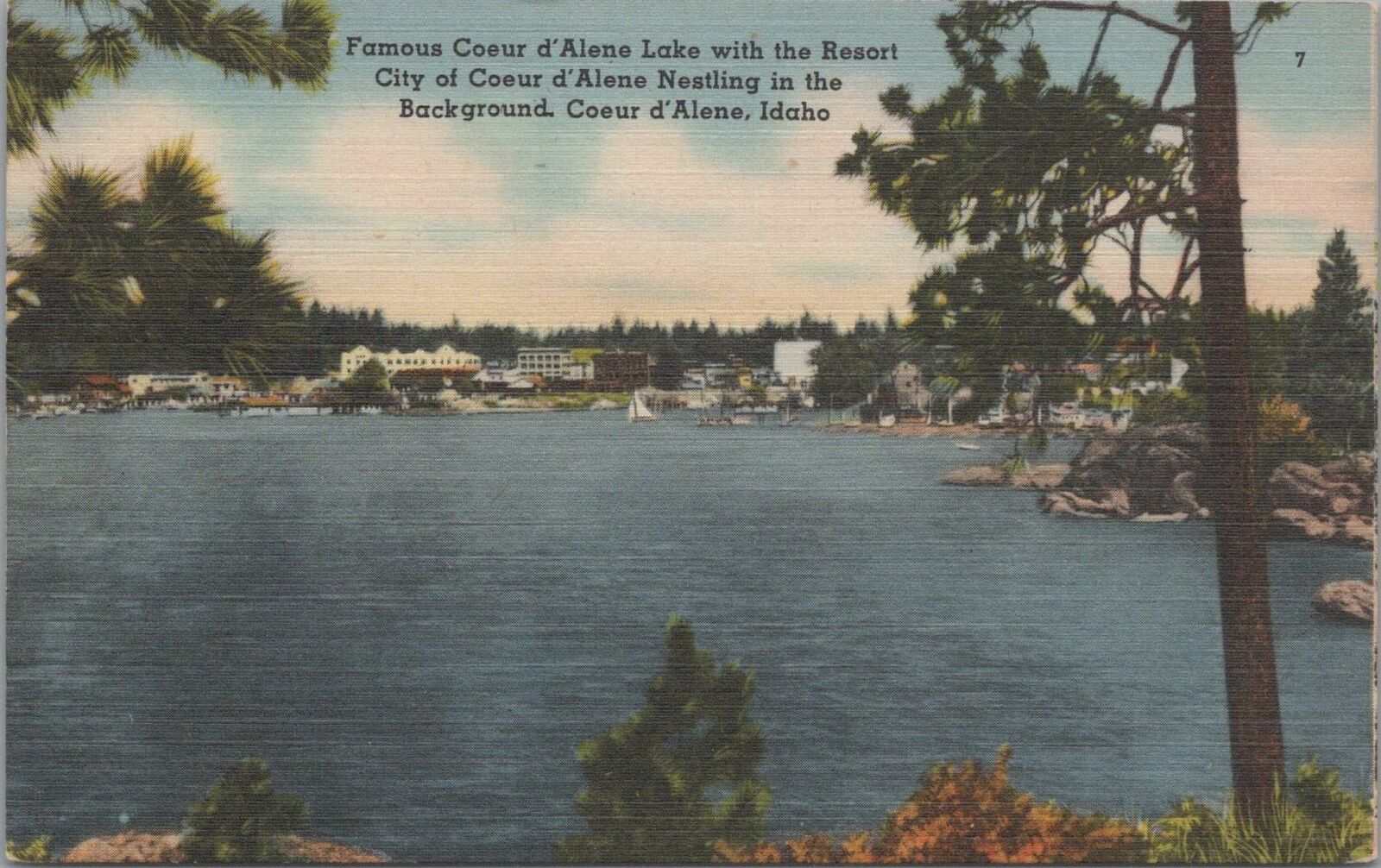 Postcard Coeur d\'Alene Lake Resort City Coeur d\'Alene Idaho ID 