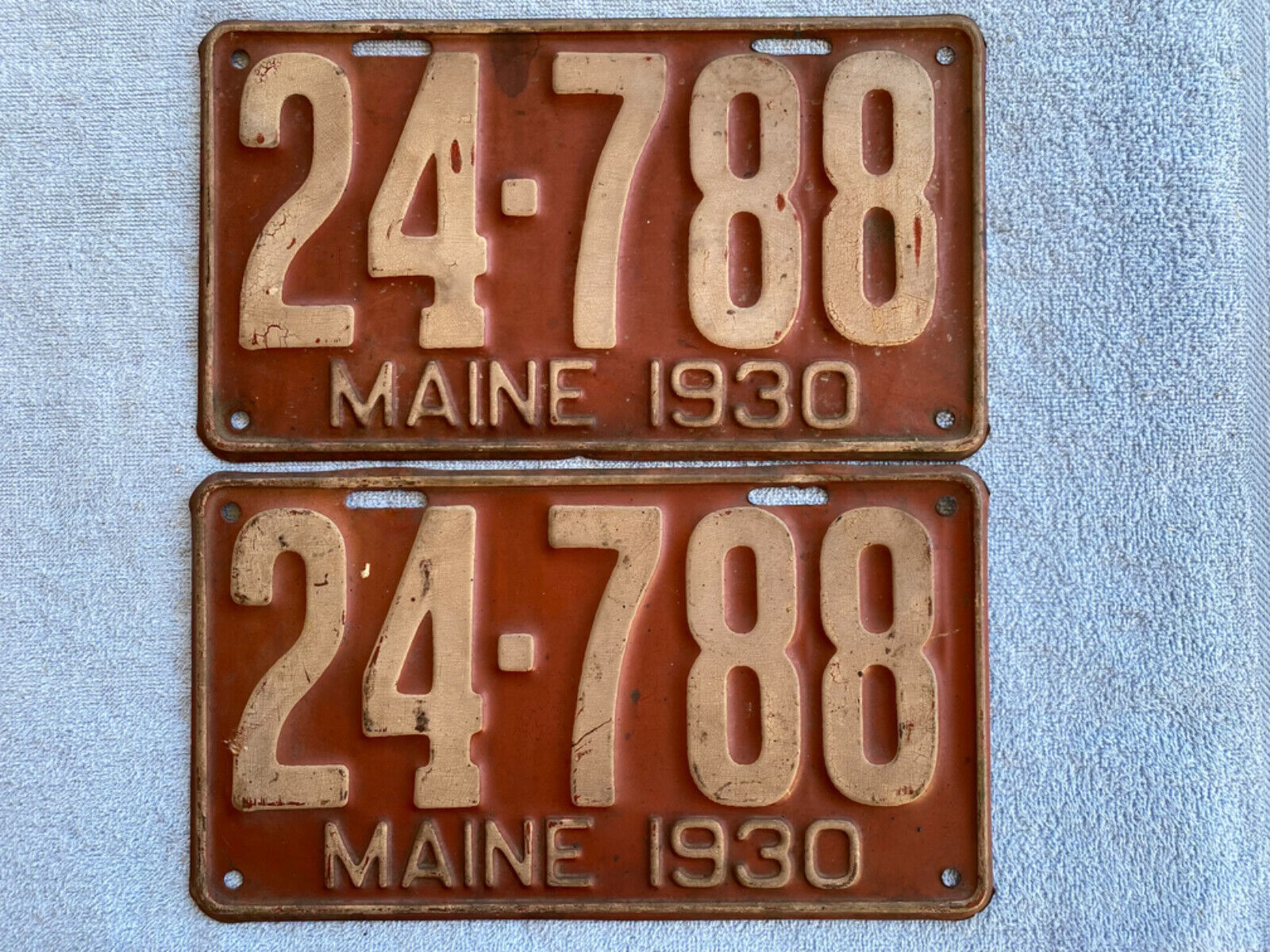 Maine 1930 License Plate (pair) #24-788