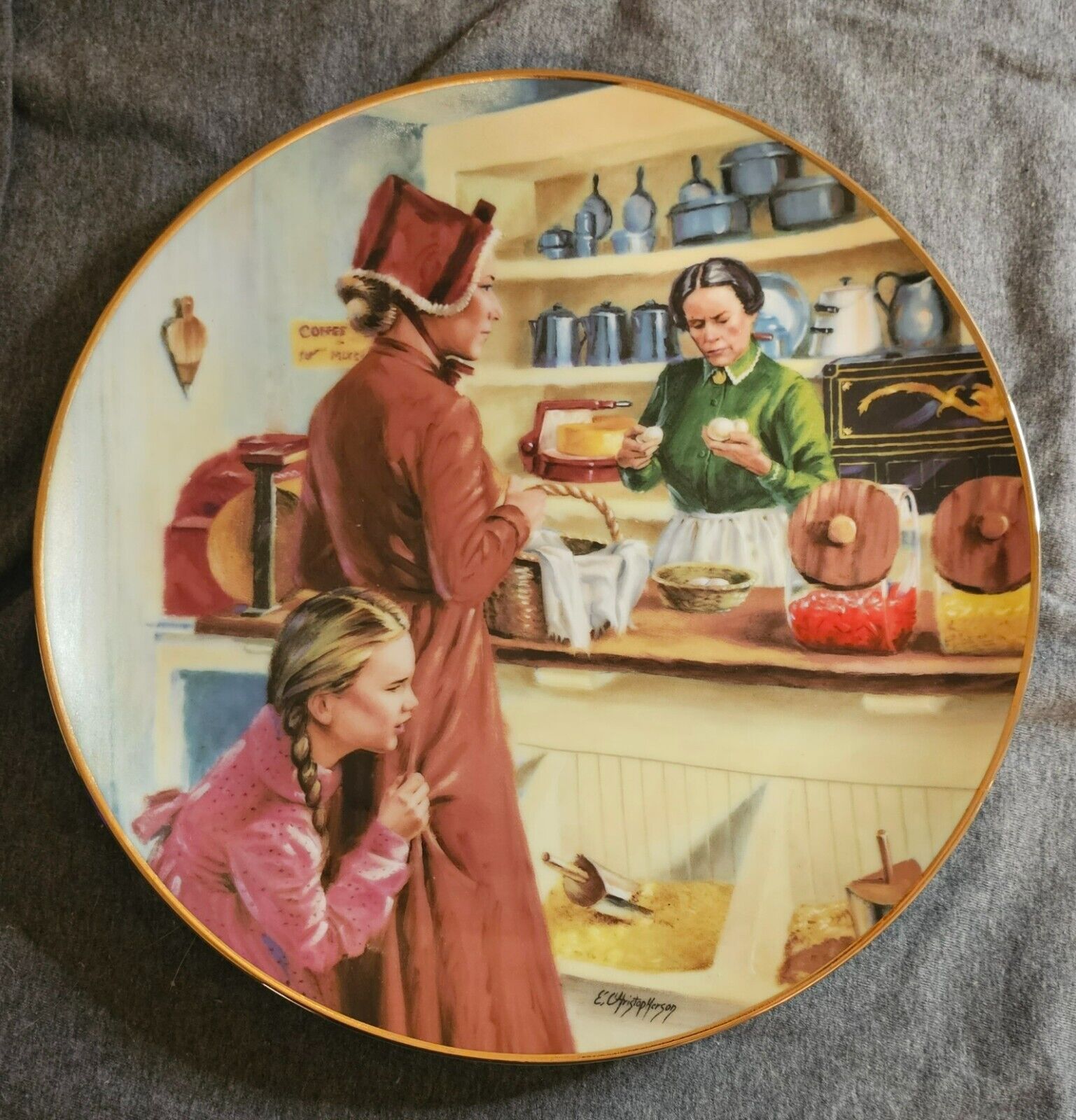 Little House On The Prairie Caroline’s Eggs Collectors Plate #4 with COA
